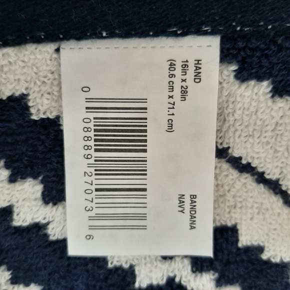 *Pendleton Woolen Mills Bandana Cotton 1 Hand Towel Navy - Picture 4 of 9